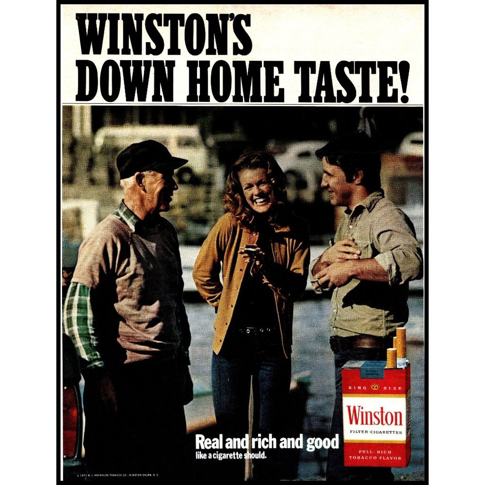 1971 Winston Cigarettes Vintage Print Ad Docks Dock Dockyard Marina Wall Art